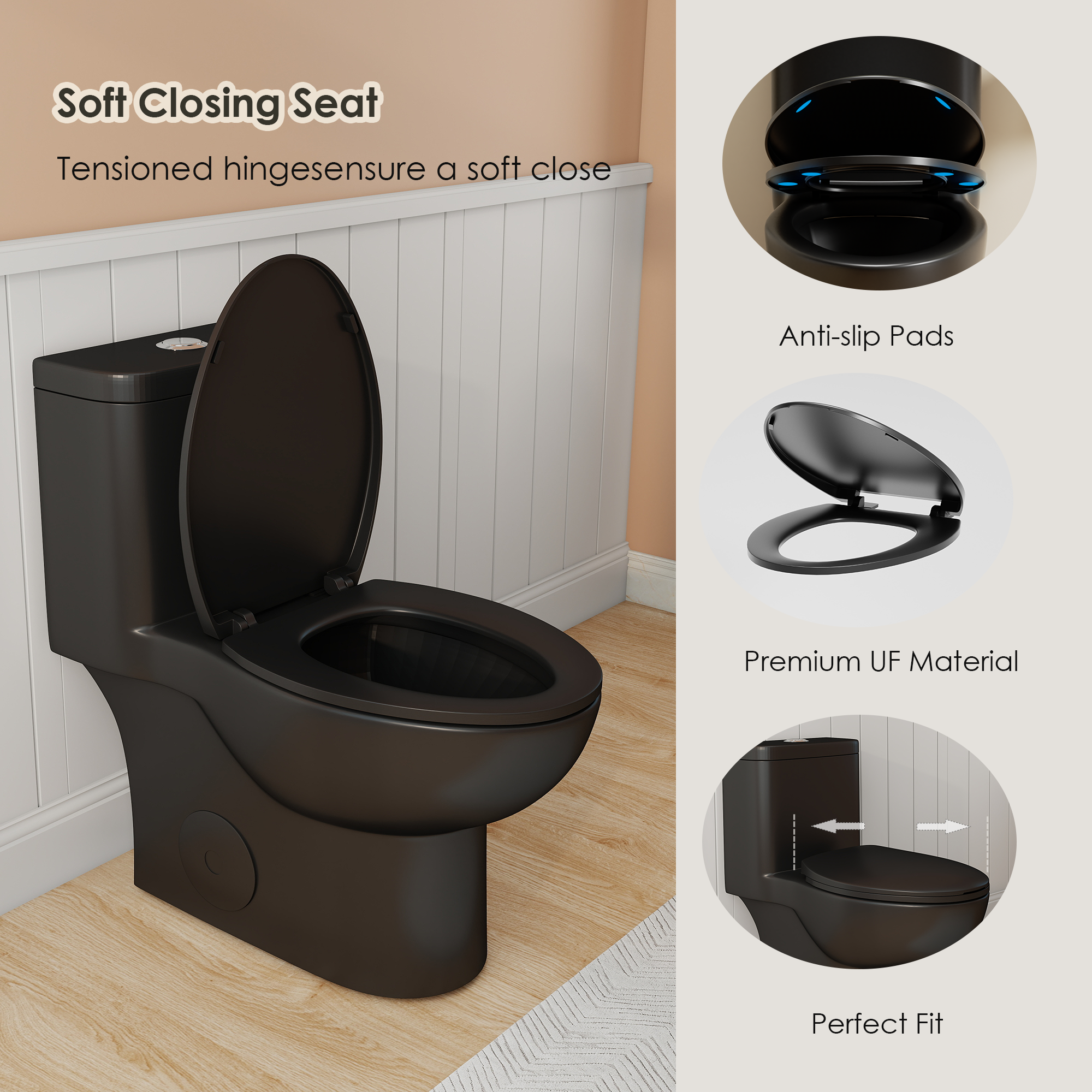 Tornado Flush One-Piece Toilet with Comfort Chair Seat