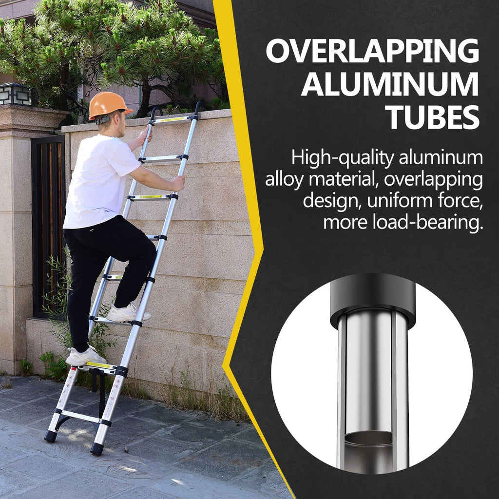 8.5FT Telescopic Ladder - Aluminum Alloy Multi-Purpose Ladder