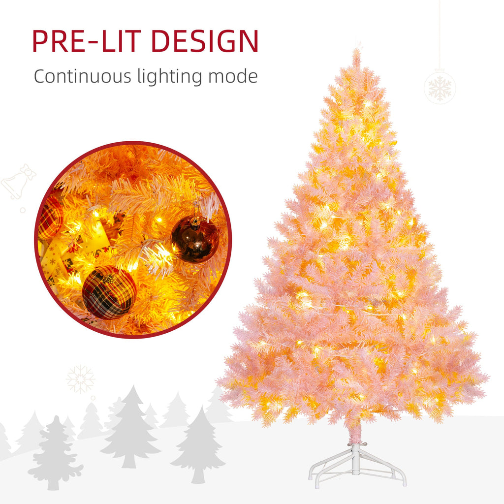HOMCOM 6' Tall Prelit Christmas Tree