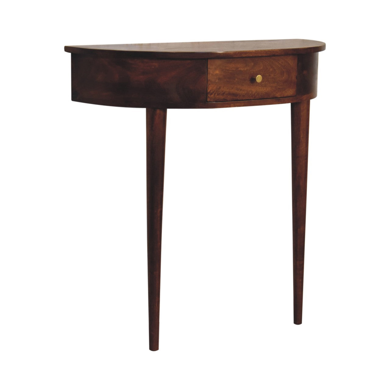 Solid Wood Backless Mounted Console, 1-Drawer, Chestnut