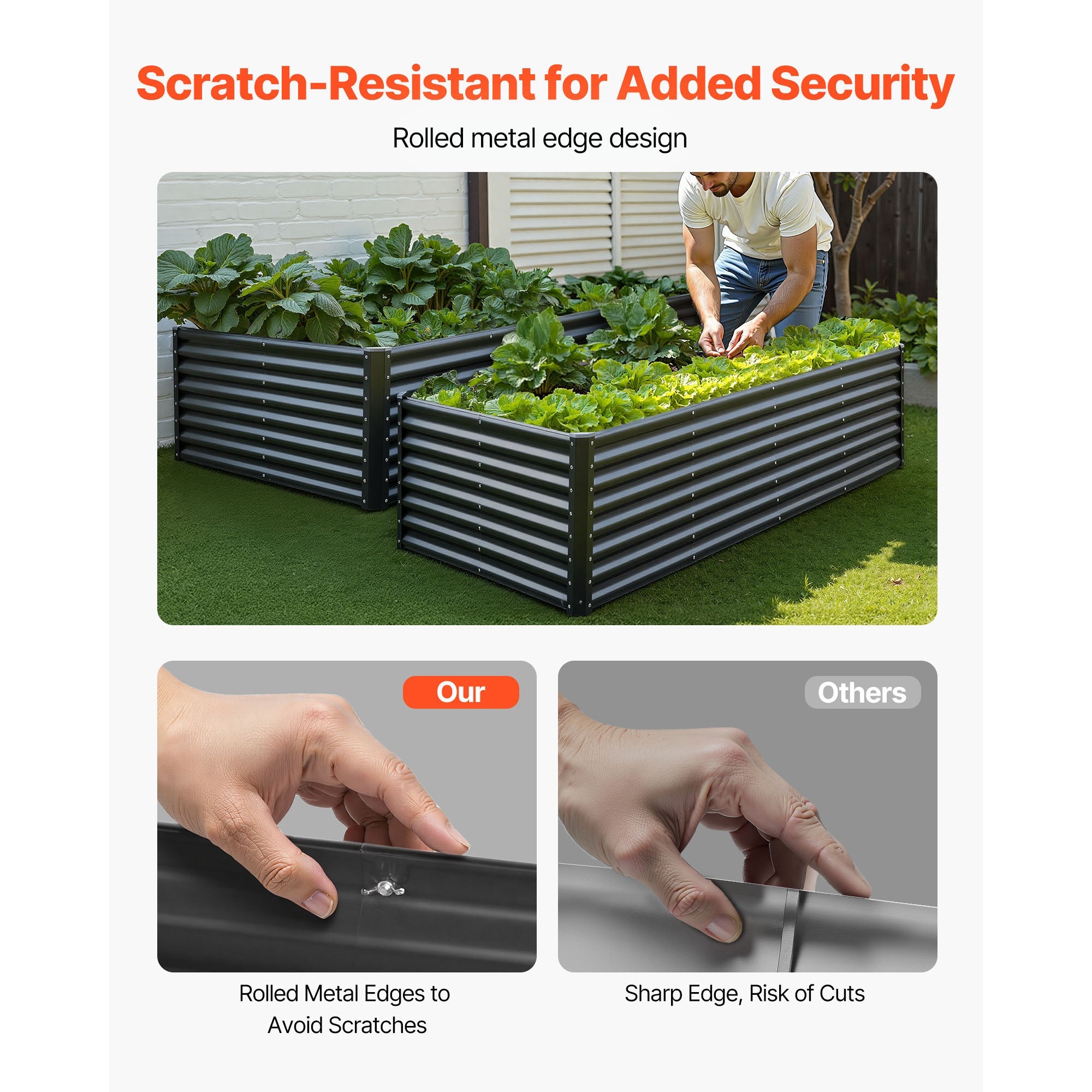 Metal Raised Garden Bed - 8 x 4 x 2 ft Outdoor Planter