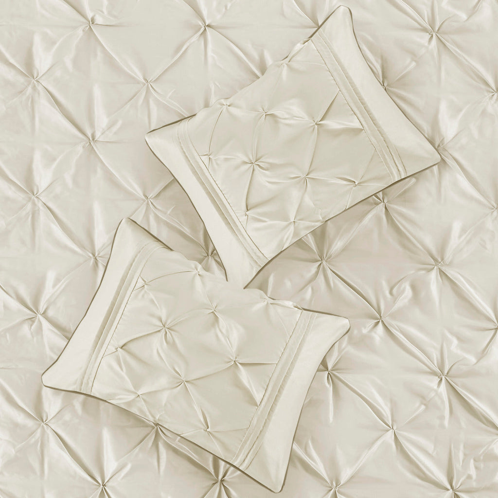 7 Piece Tufted Comforter Set Ivory Cal King