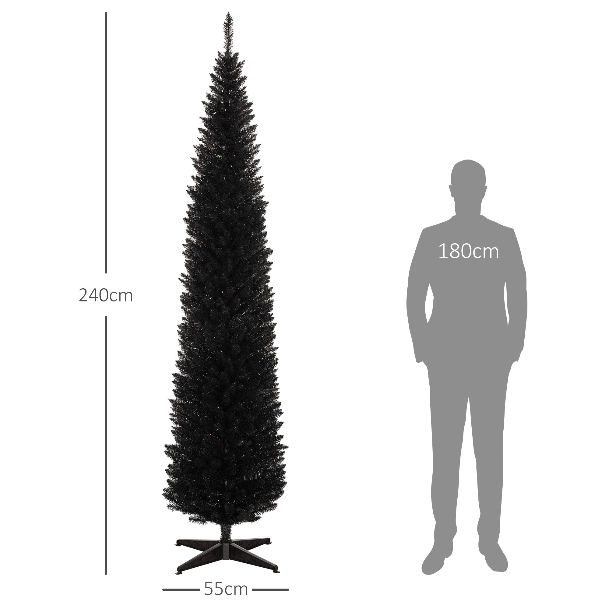 HOMCOM 8' Artificial Pencil Christmas Tree