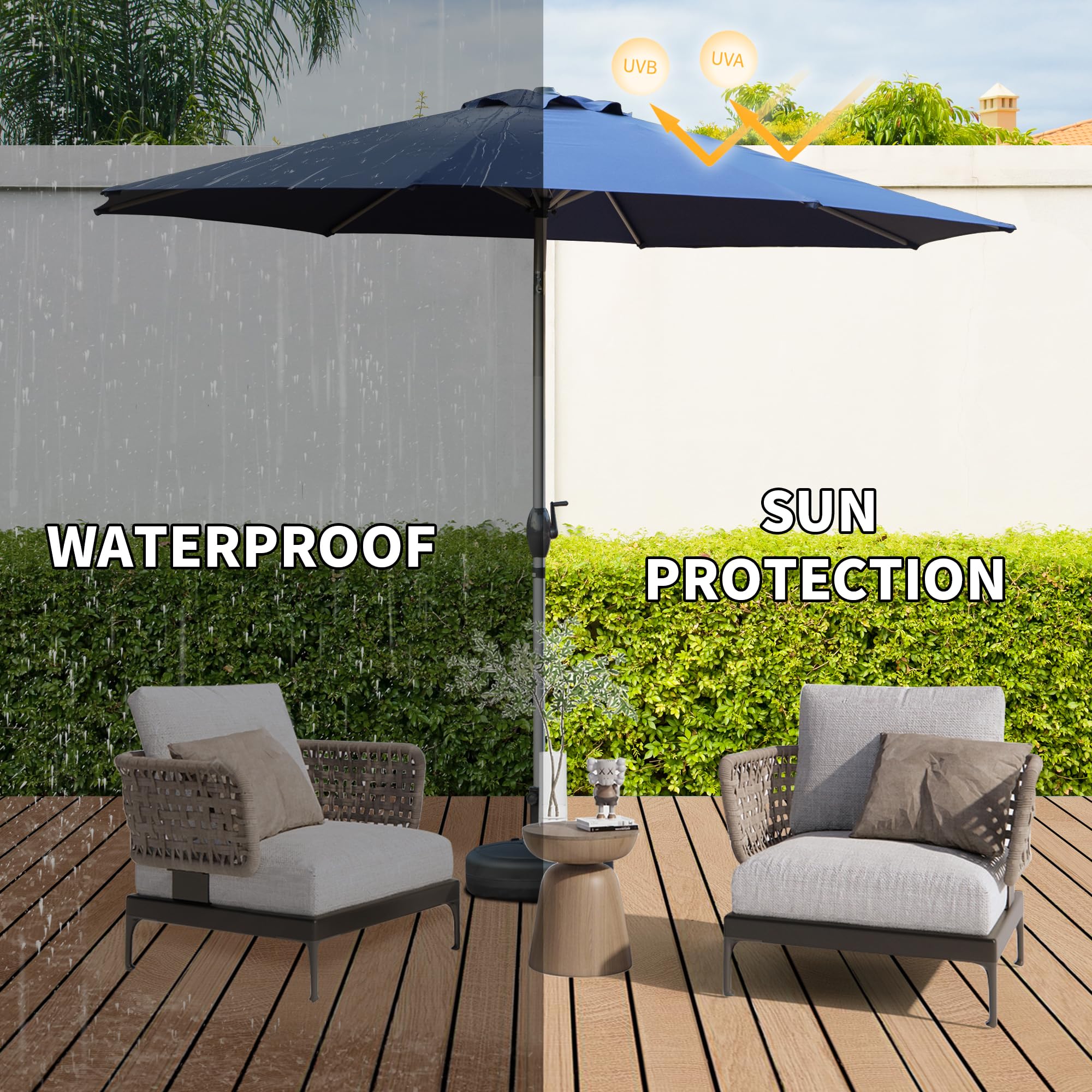 10FT Patio Umbrella - Navy Blue