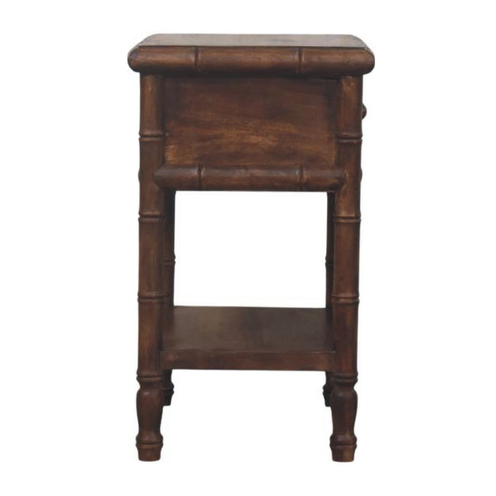 Solid Wood Bamboo Carved Bedside Table