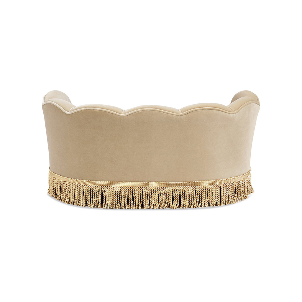 Clara 34.5" Scalloped Pet Sofa Bed, Medium, Fawn