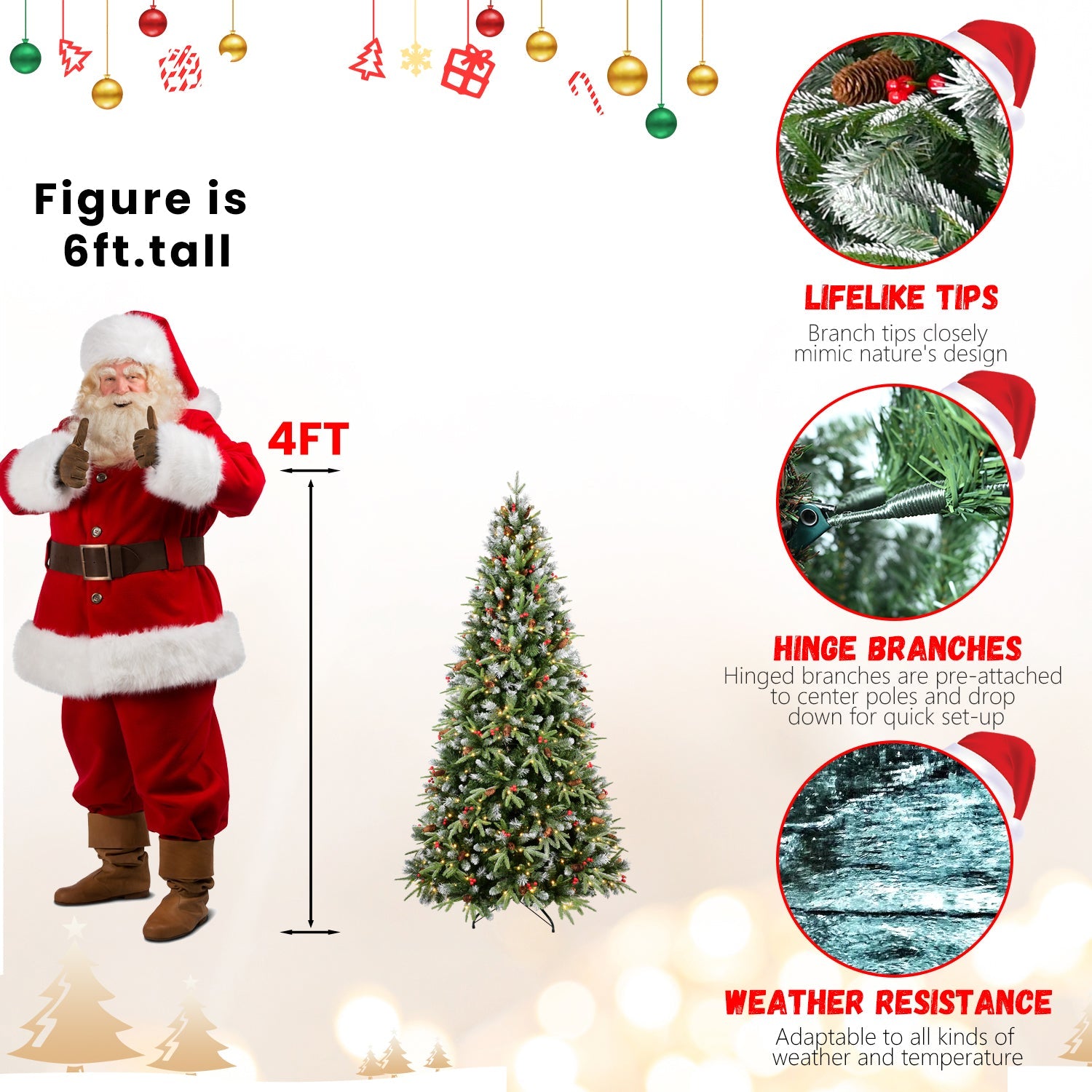 7.5FT Christmas Tree with 500 Warm Lights