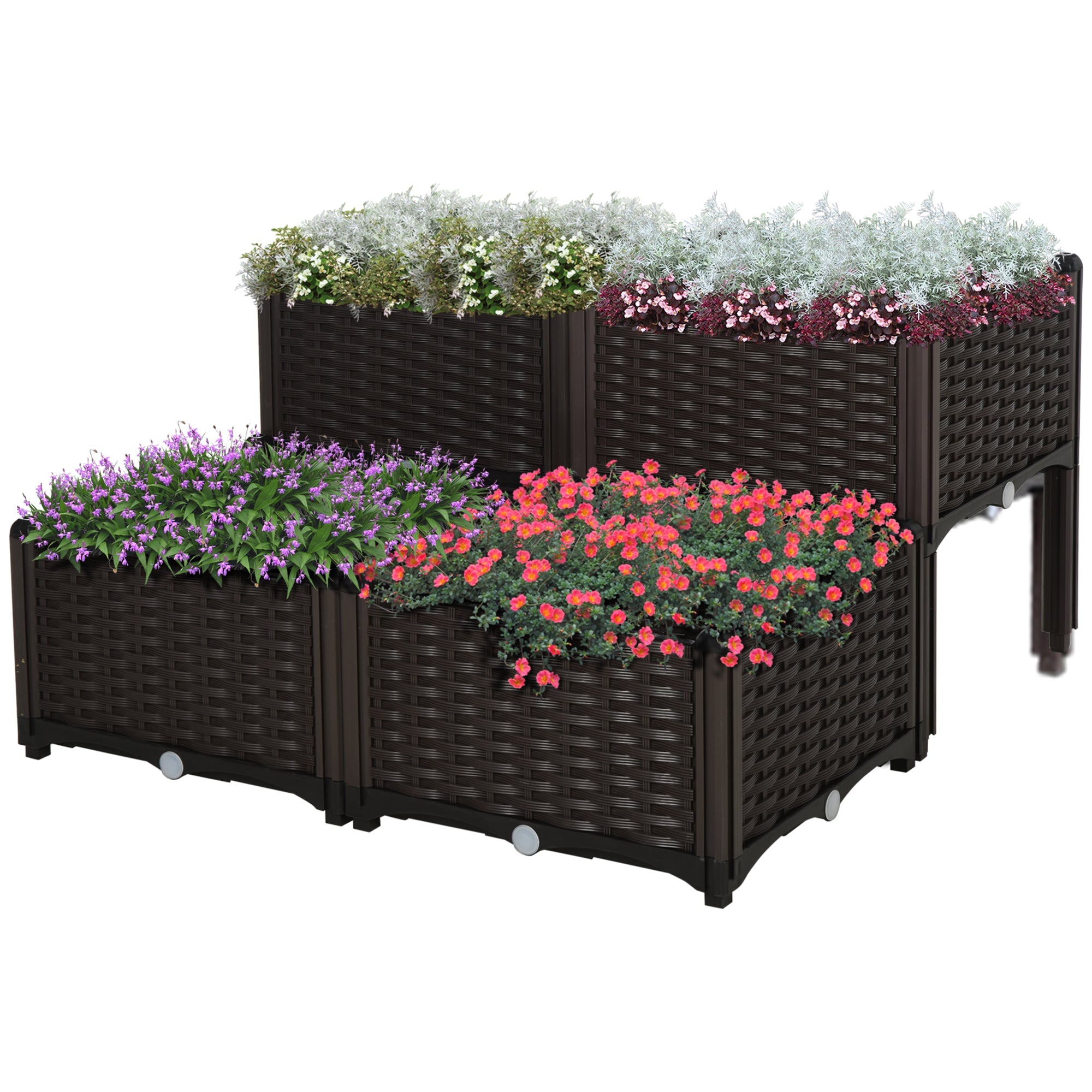 Outsunny 4 Piece Raised Garden Bed with Legs