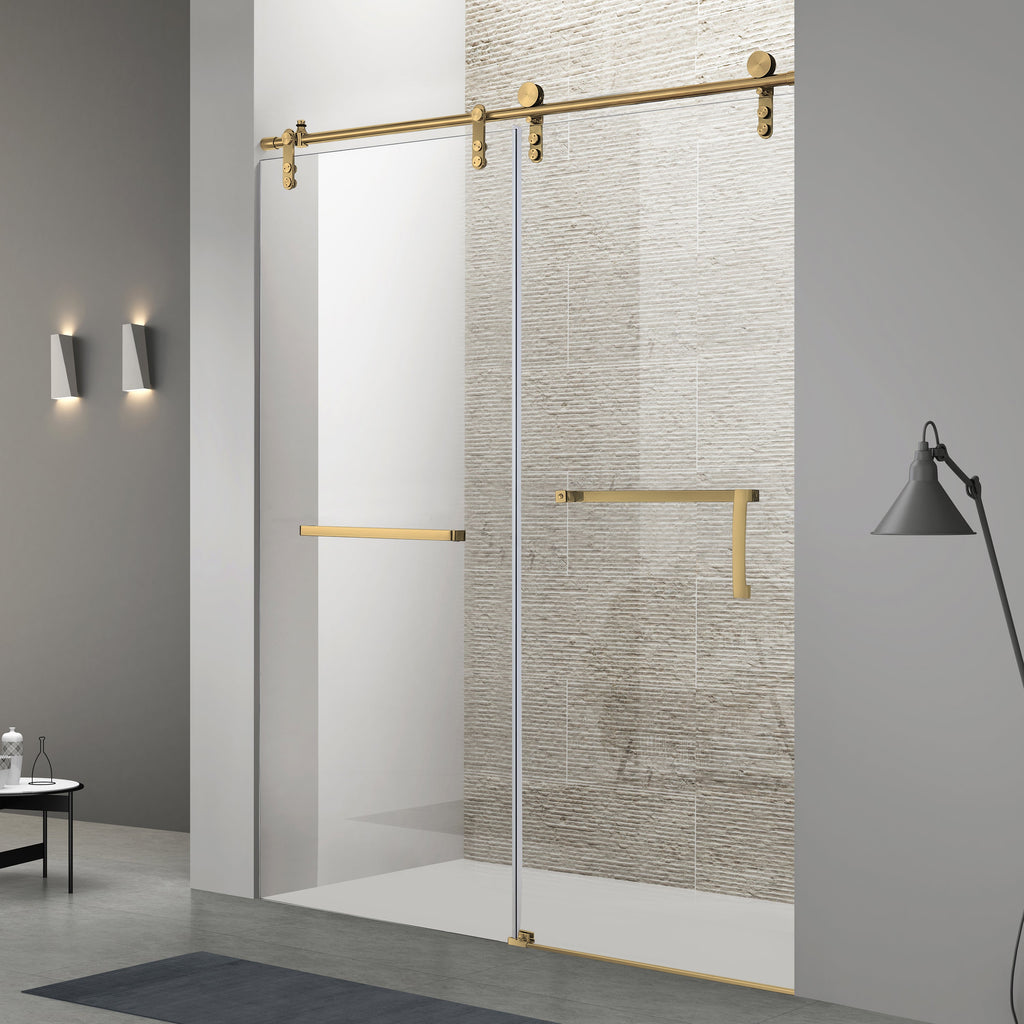 60 Inches x 76 Inches Frameless Single Sliding Shower Door