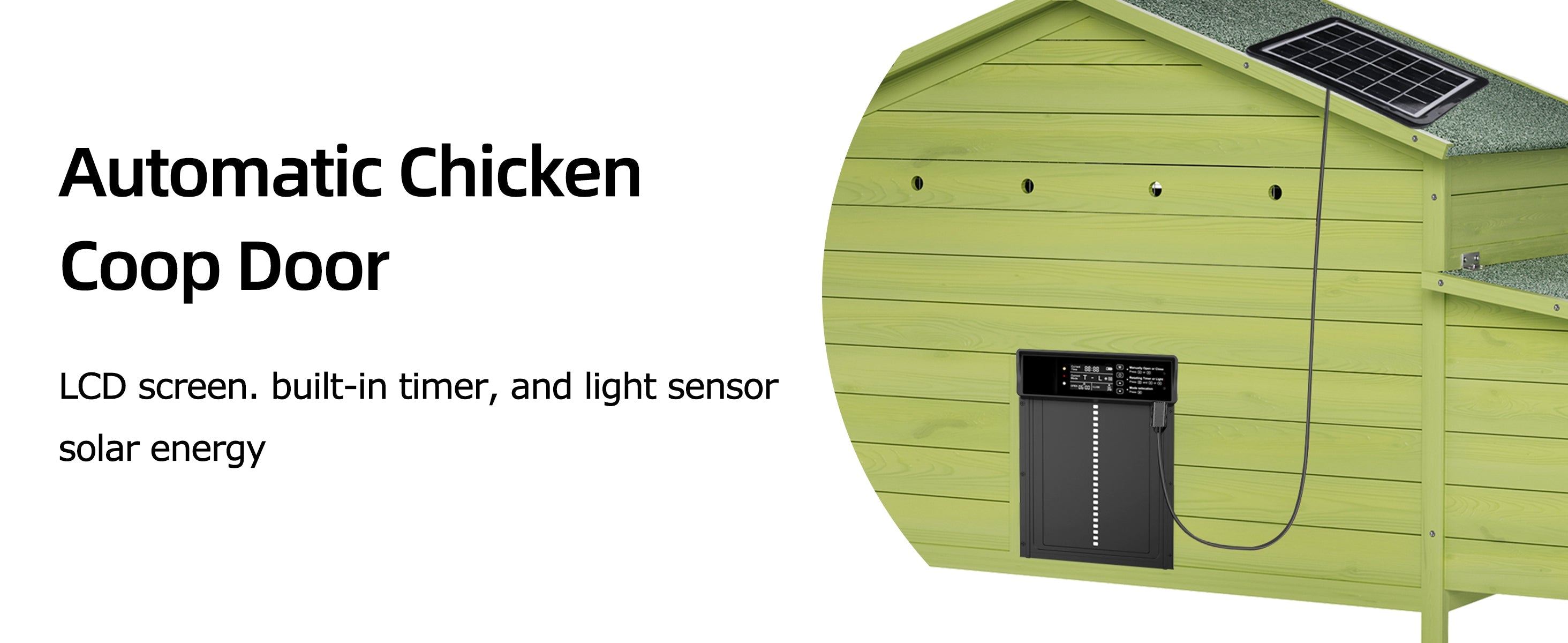 70" Automatic Chicken Coop with Solar-Powered Door