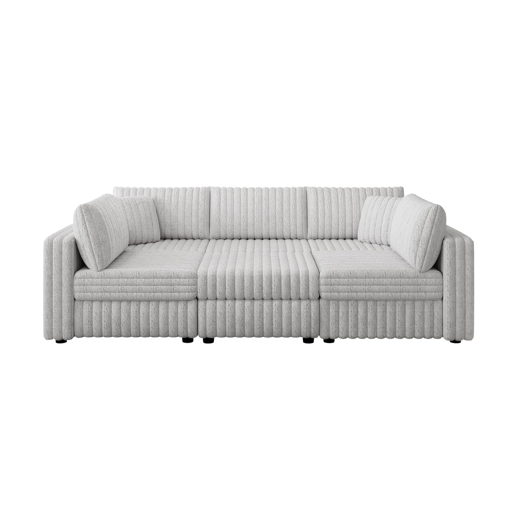 106.3" U-Shaped 6-Person Sofa with Ottoman