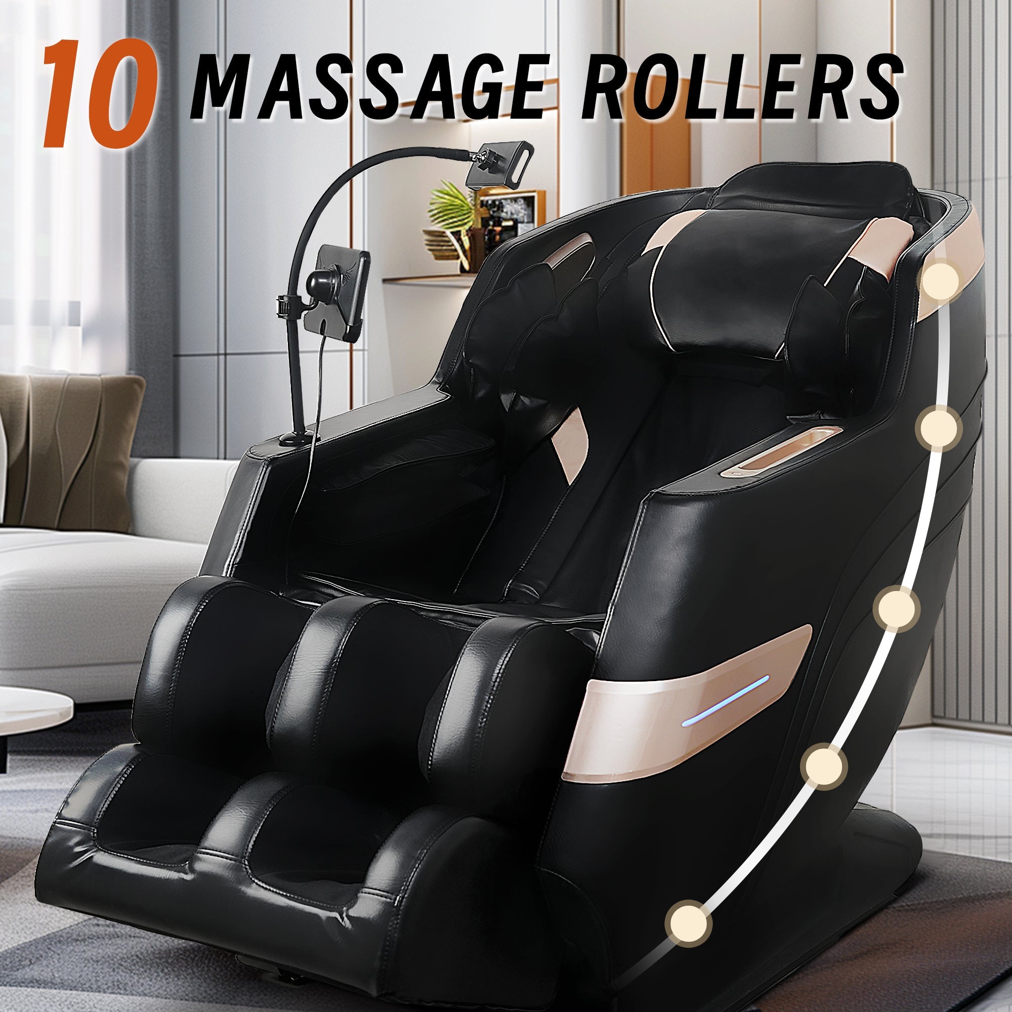 Massage Chair with Bluetooth Connectivity and Speakers