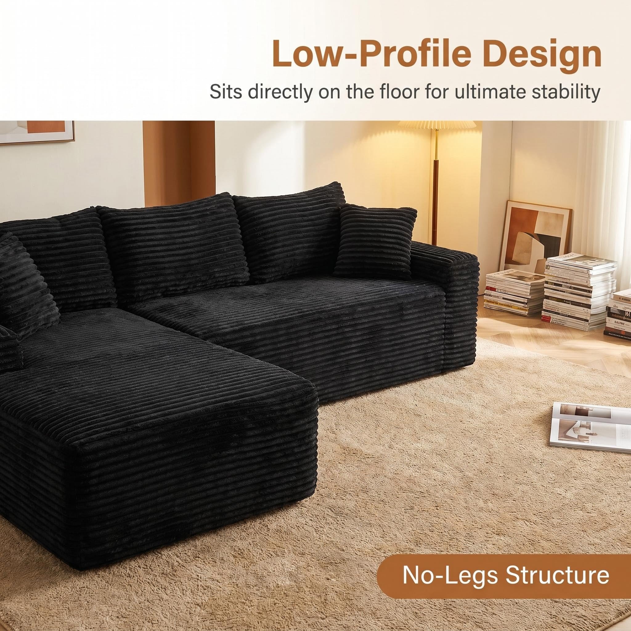 94.5" Cloud Modular Sectional Sofa Couch with L-Shape Chaise