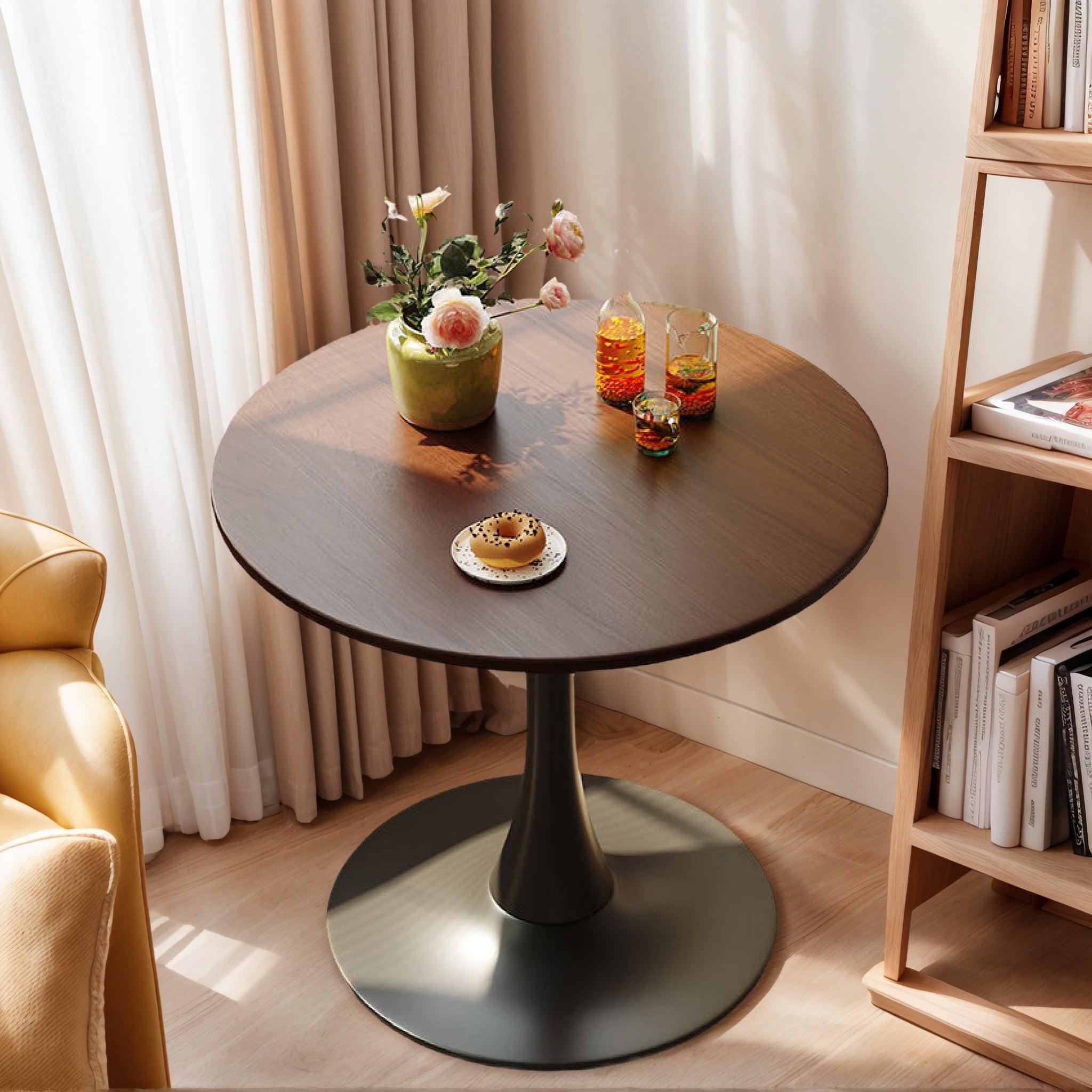 Walnut Round Table - Modern Dining Table