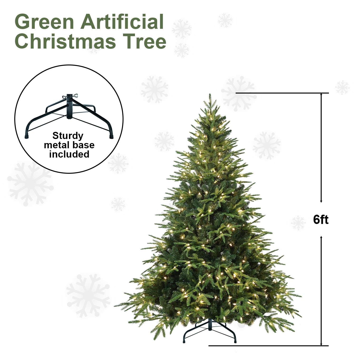 5ft Pre-Lit Artificial Christmas Tree with 300 Warm Lights