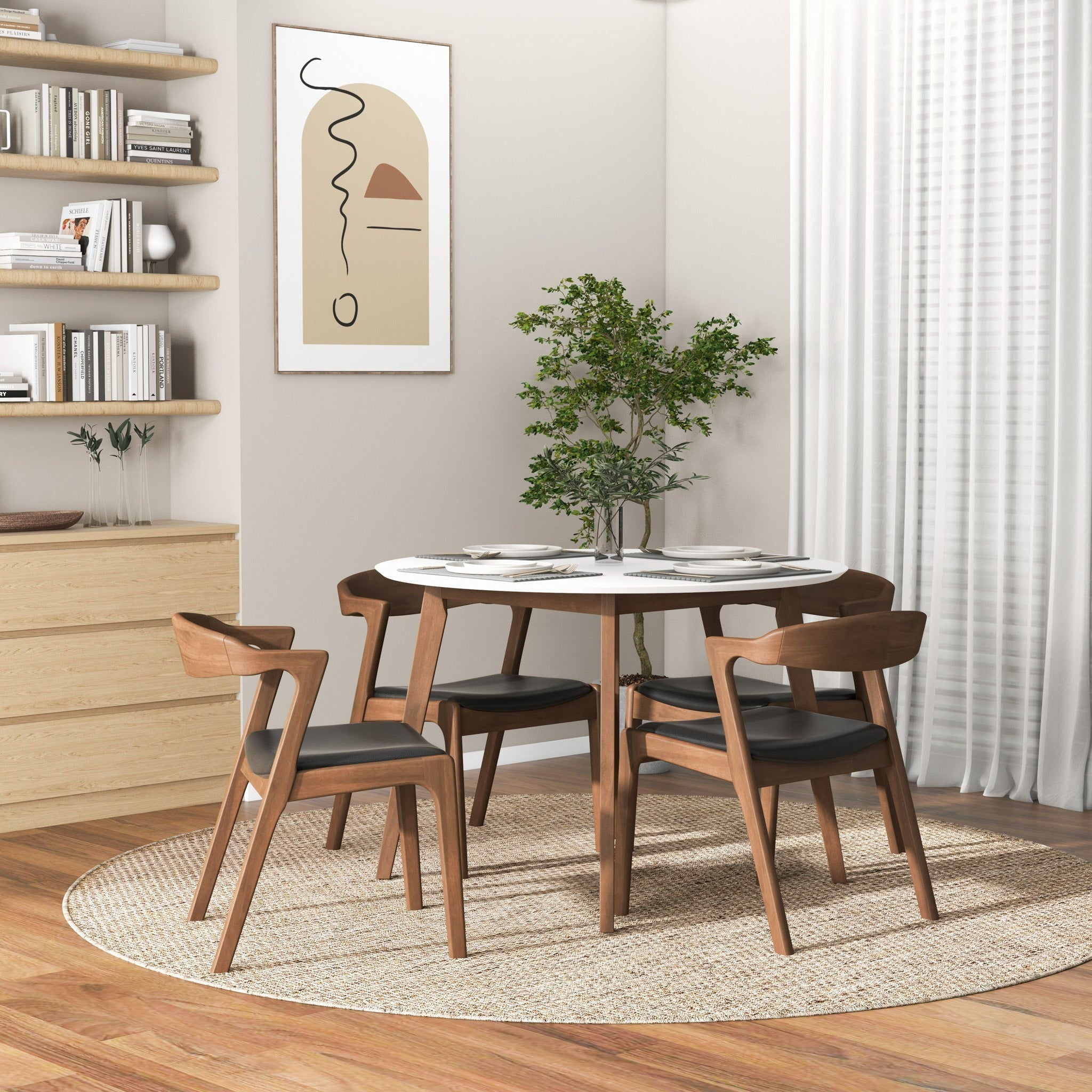 Alina - Dining Table And 4 Side Chairs - White