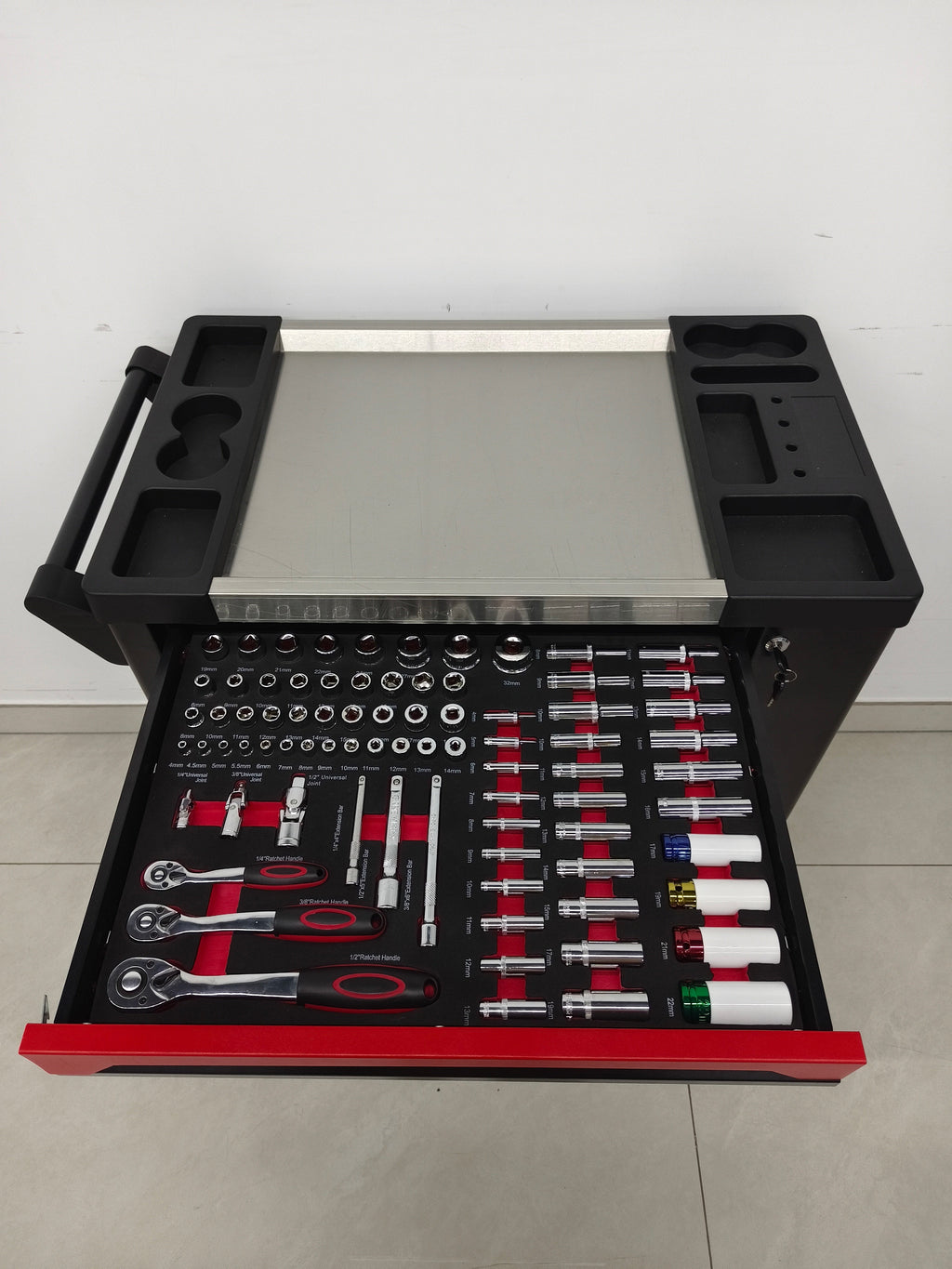 7 Drawer SPCC Rolling Tool Chest with 258-Piece Complete Tool Set