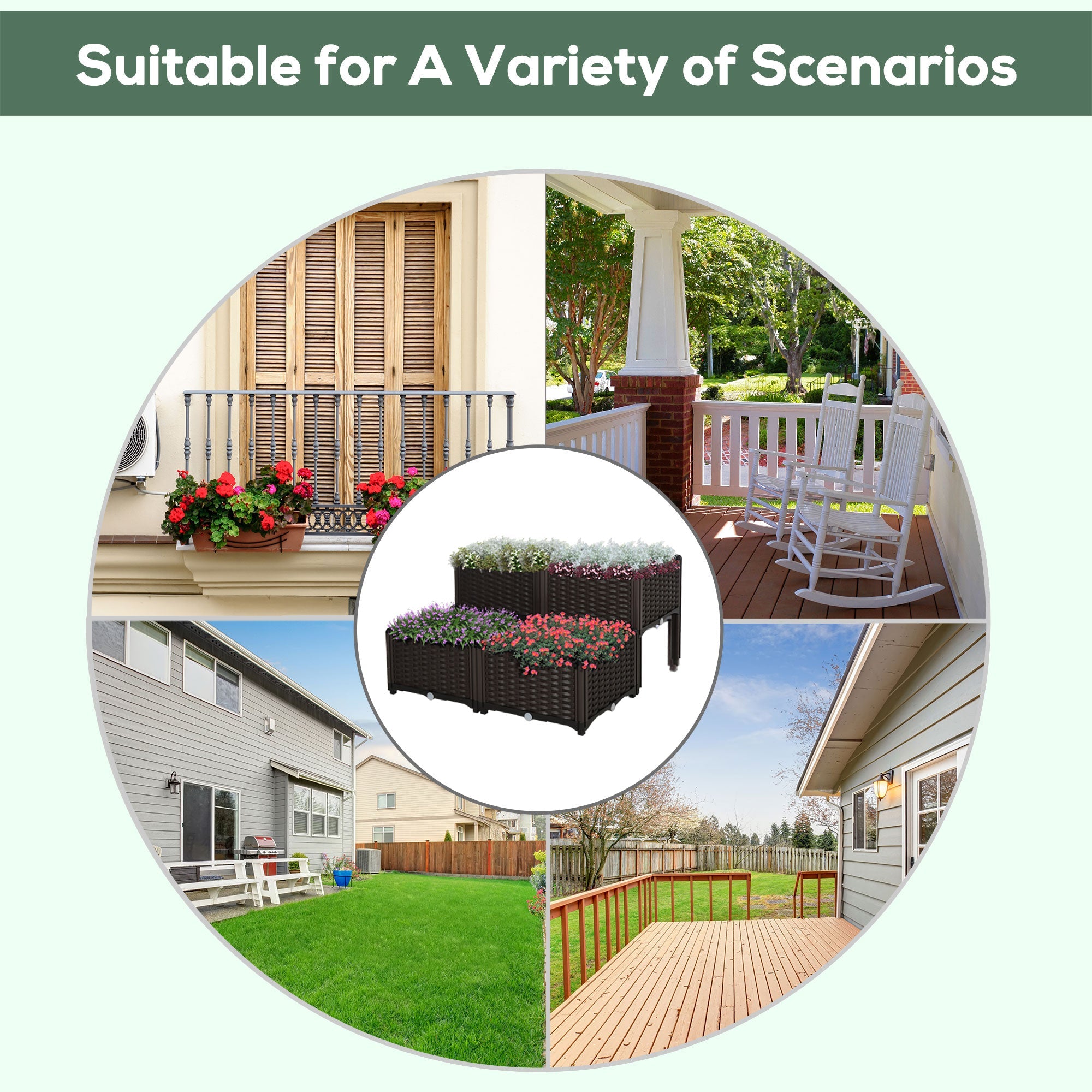 Outsunny 4 Piece Raised Garden Bed with Legs