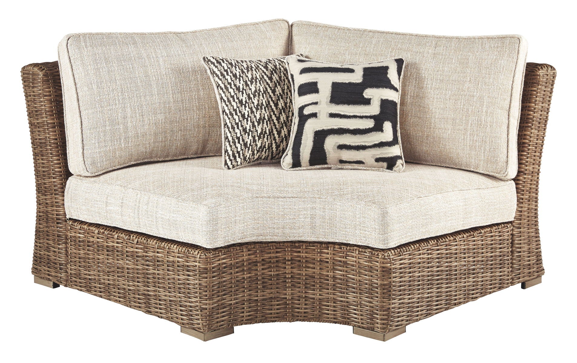 Beachcroft - Curved Corner Chair w/Cushion - Beige