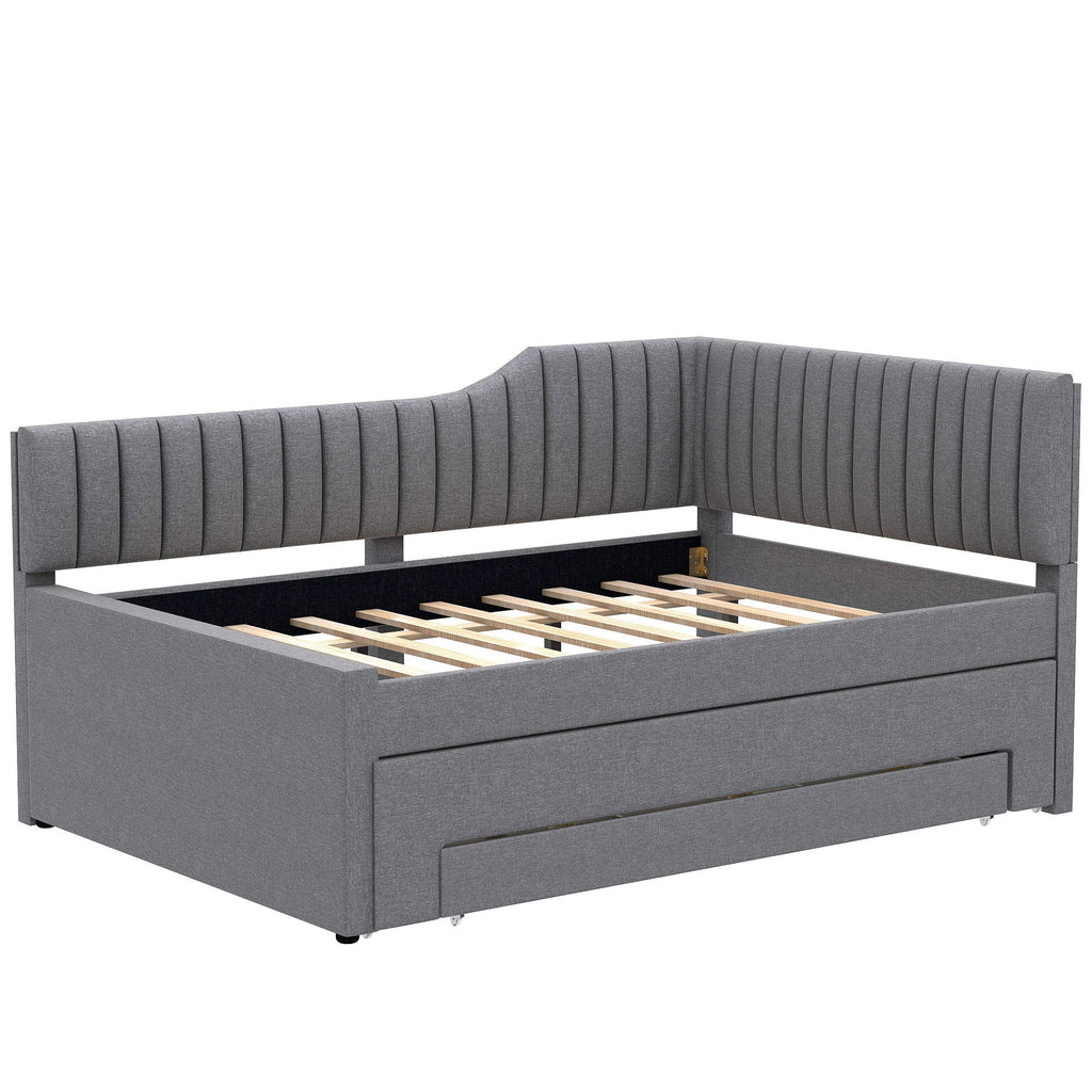 Upholstered Daybed With Trundle And 3 Drawers