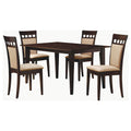 Gianna - 5 Piece Rectangular Dining Set With Table Upholstered Chairs - Cappuccino