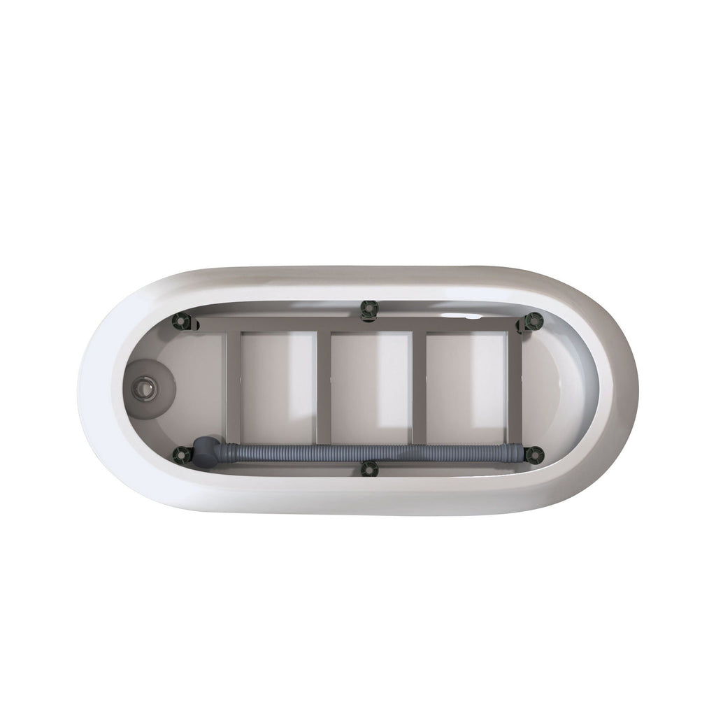 Special-Shaped Freestanding Slipper Bathtub, Overflow & Pop Up Drain