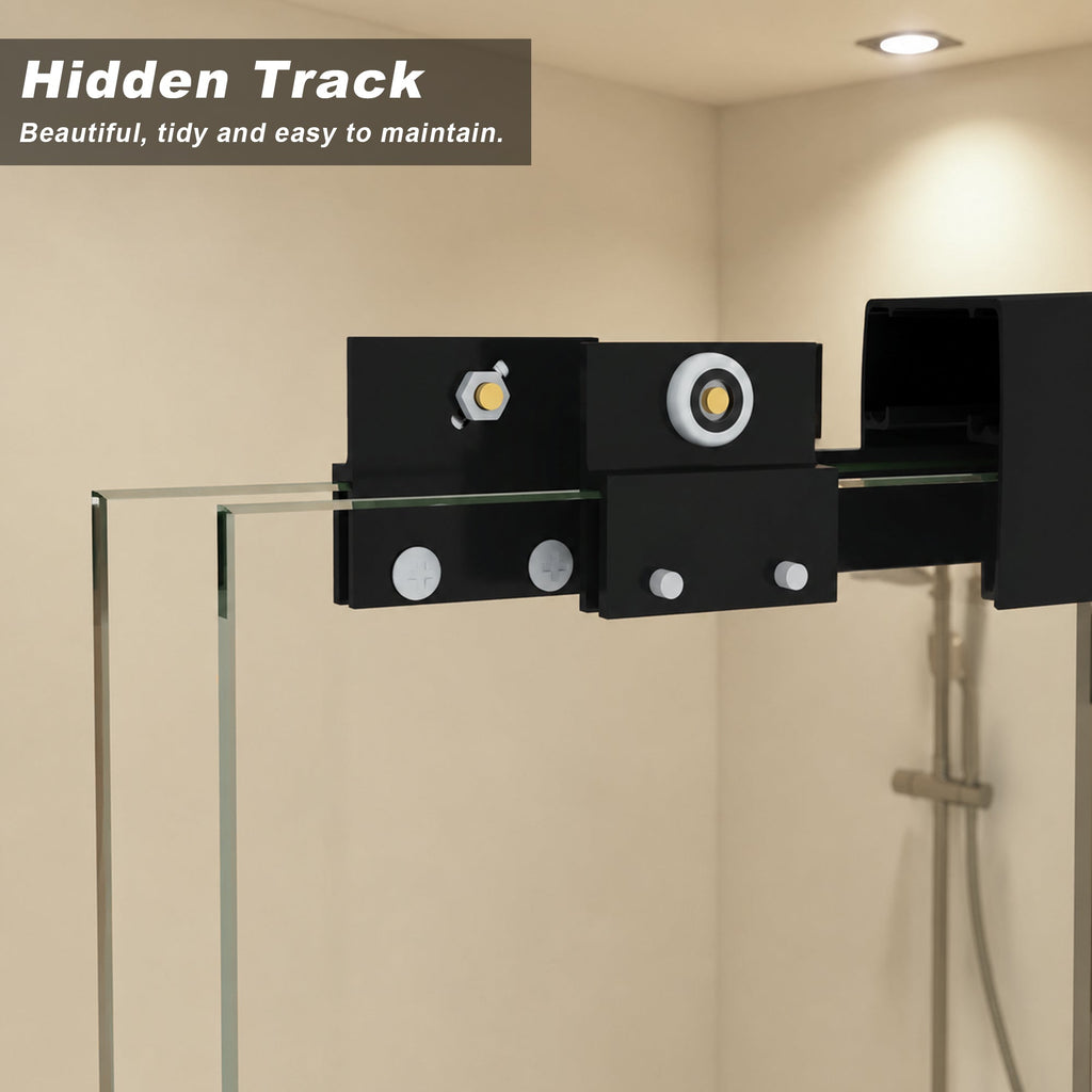 Tempered Glass Aluminum Frame Double Sliding Shower Door