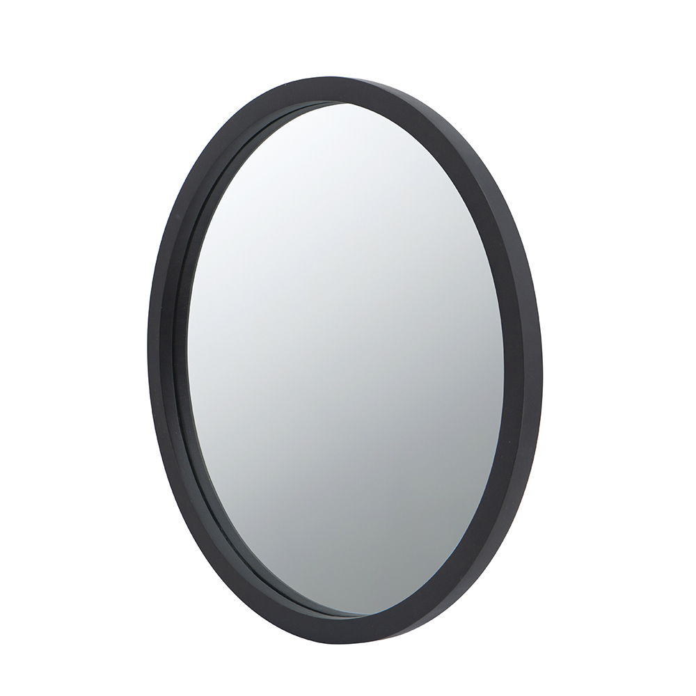 Circle Wall Mirror With Wooden Frame for Living Room