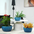 Handmade Ceramic Planter Set of 3 in Glossy Lake