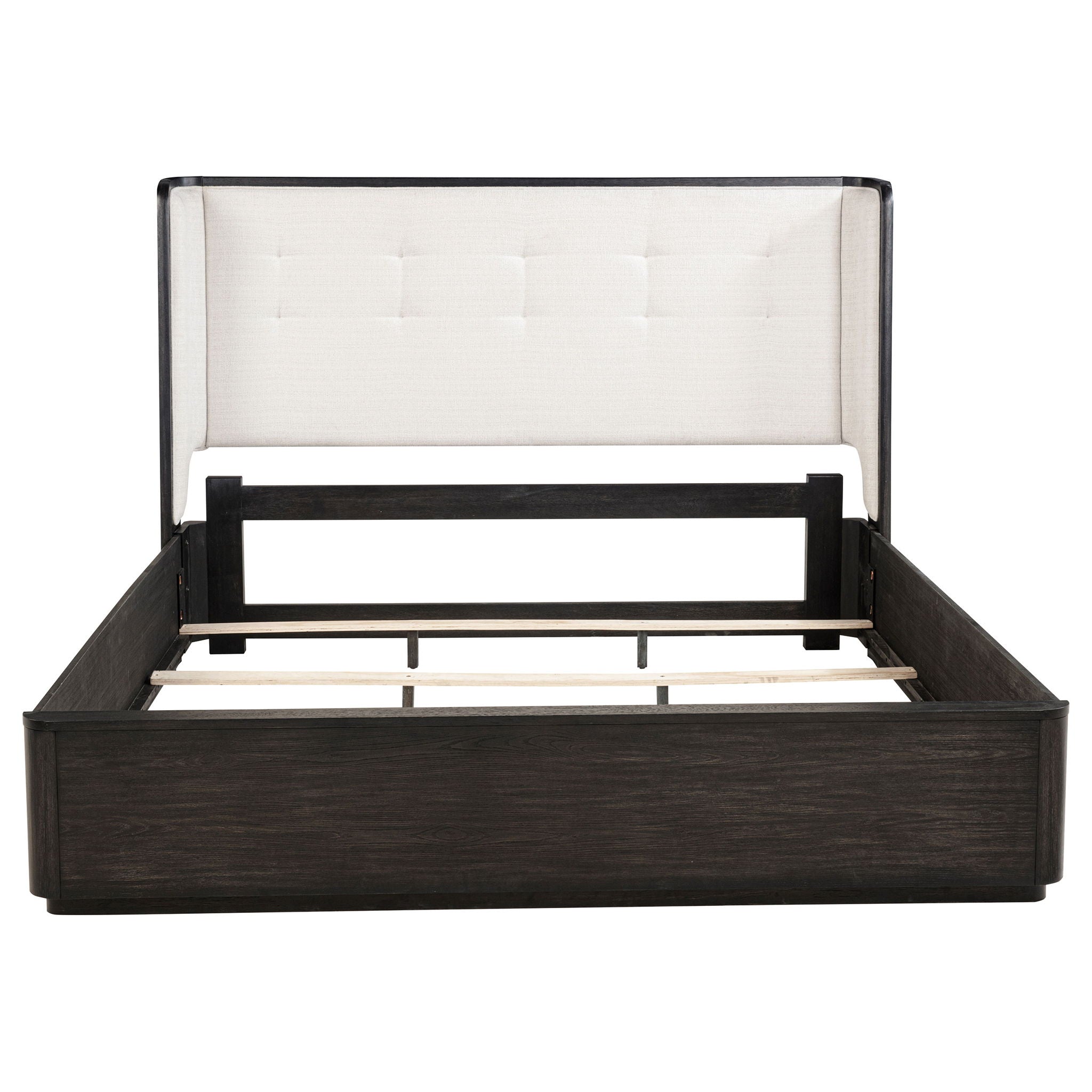 Leandro 55-inch California King Wingback Bed Burnished Black