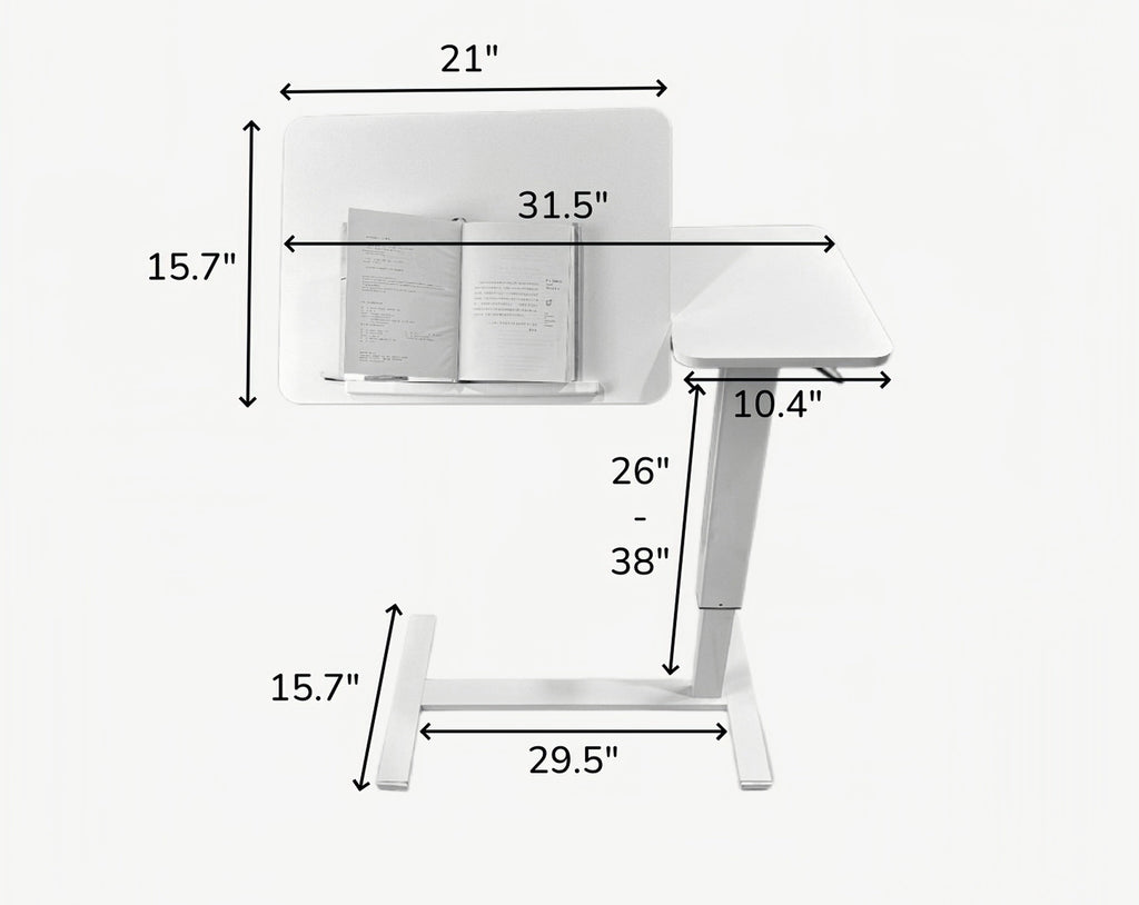Overbed Bedside Desk, Mobile Rolling Laptop Stand