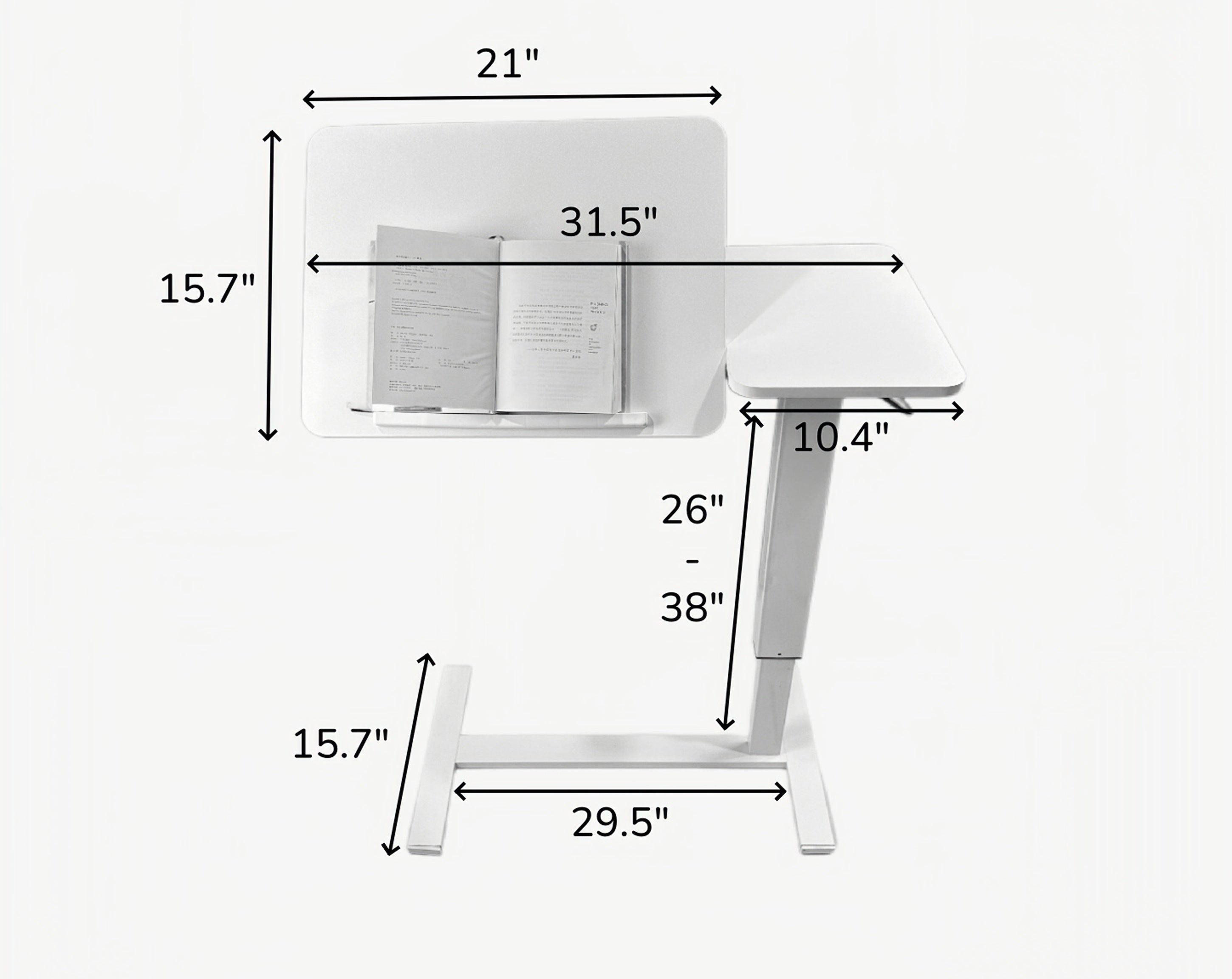 Overbed Bedside Desk, Mobile Rolling Laptop Stand