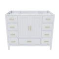 42" Bathroom Vanity Base Cabinet with 2 Soft-Close Double Doors & 9 Smooth Drawers