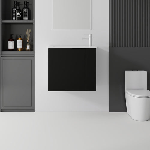 22 Inch Floating Bathroom Vanity with Sink, Soft-Close Door, Ceramic Sink, Plywood