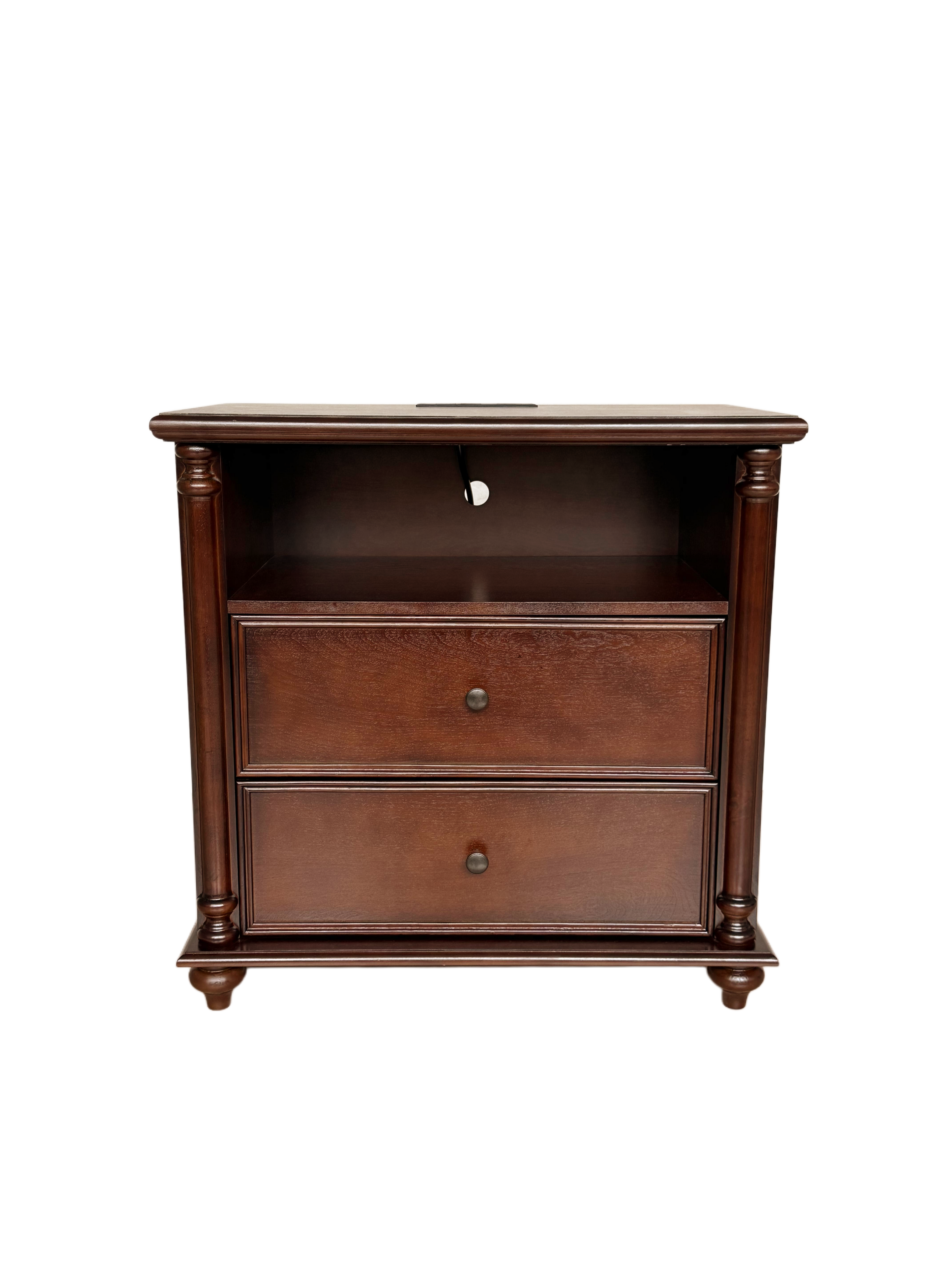28" Nightstand with Charging Station, Rustic