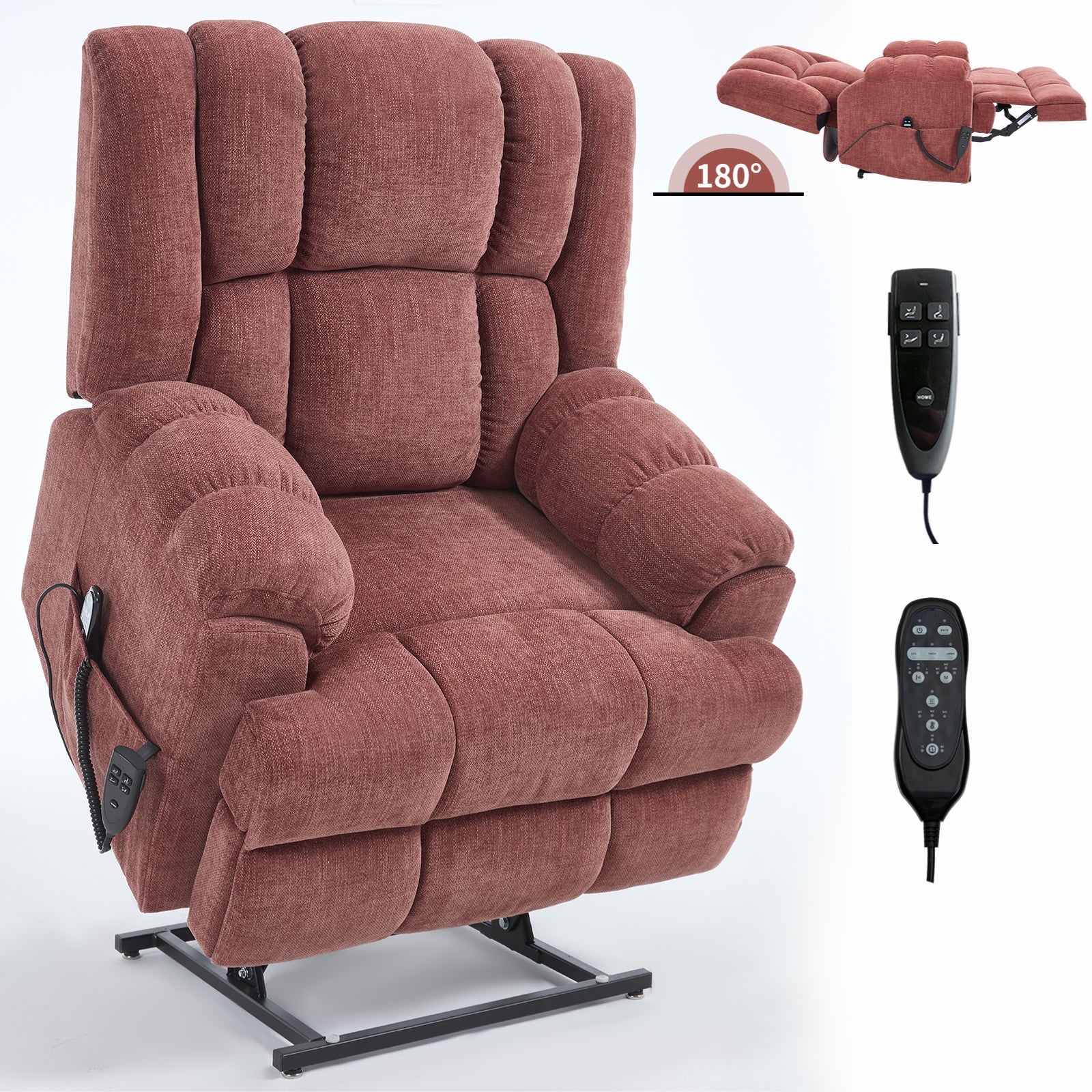Dual Motor Heat Massage Electric Power Lift Recliner