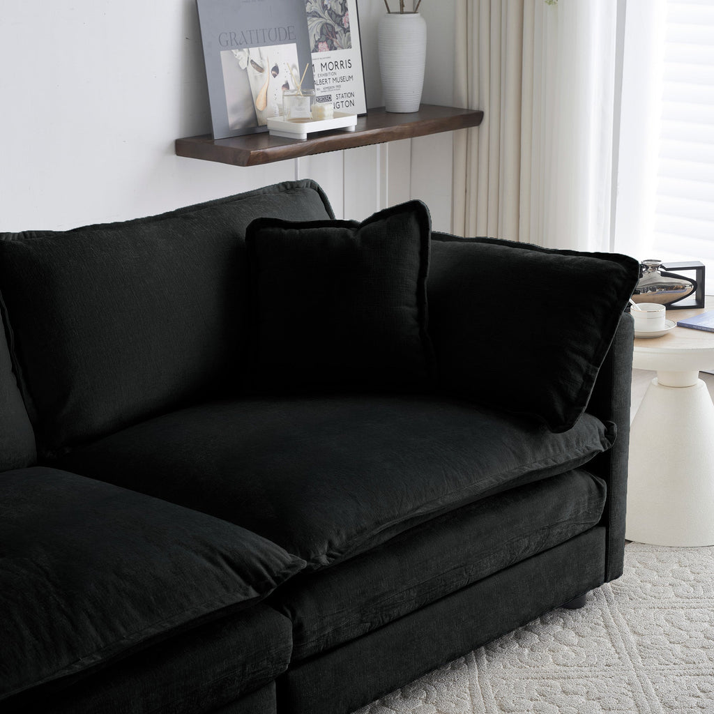 Chenille Fabric Ottomans Footrest to Combine with Sofas