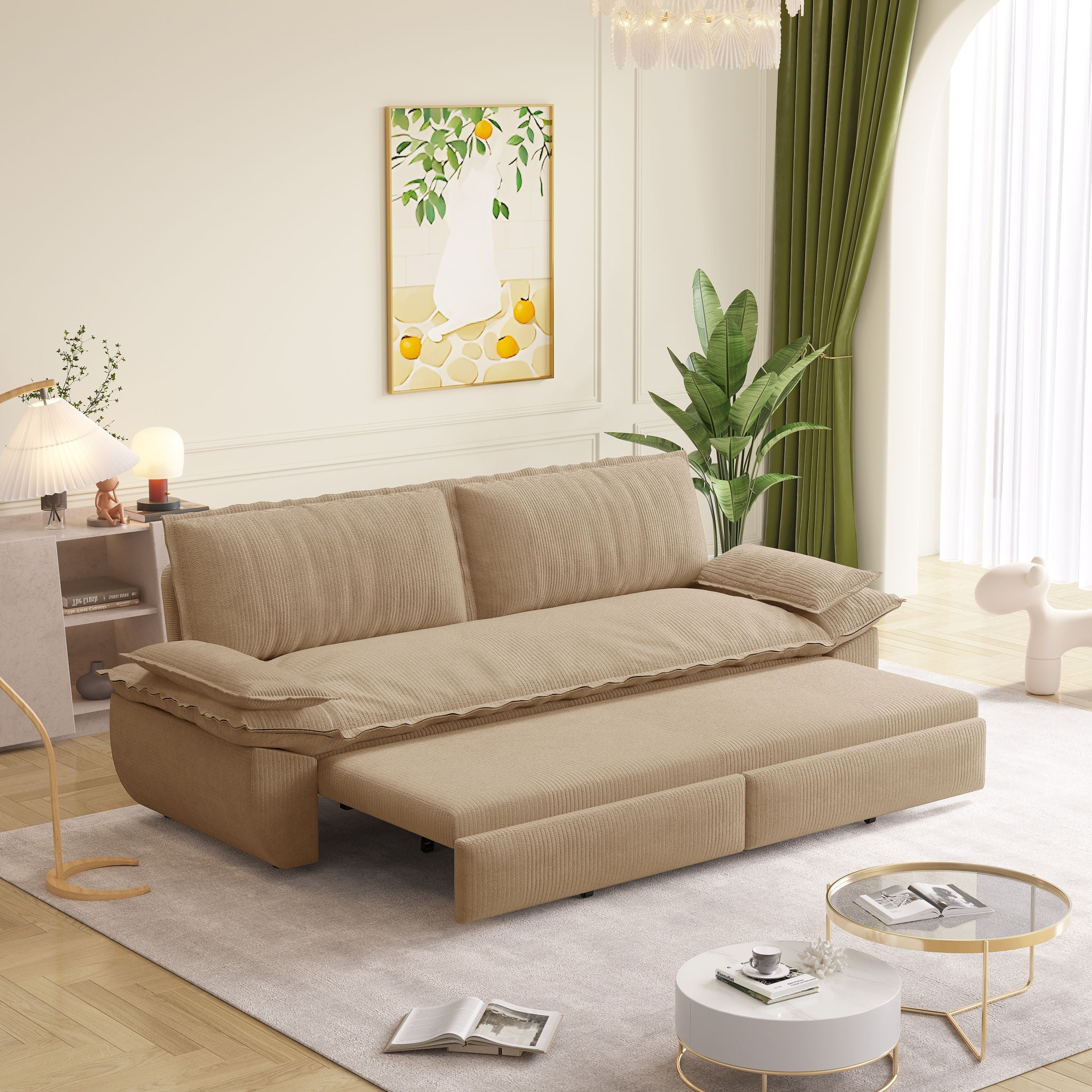 Queen Pull Out Bed, 3 In 1 Convertible Sleeper Sofa