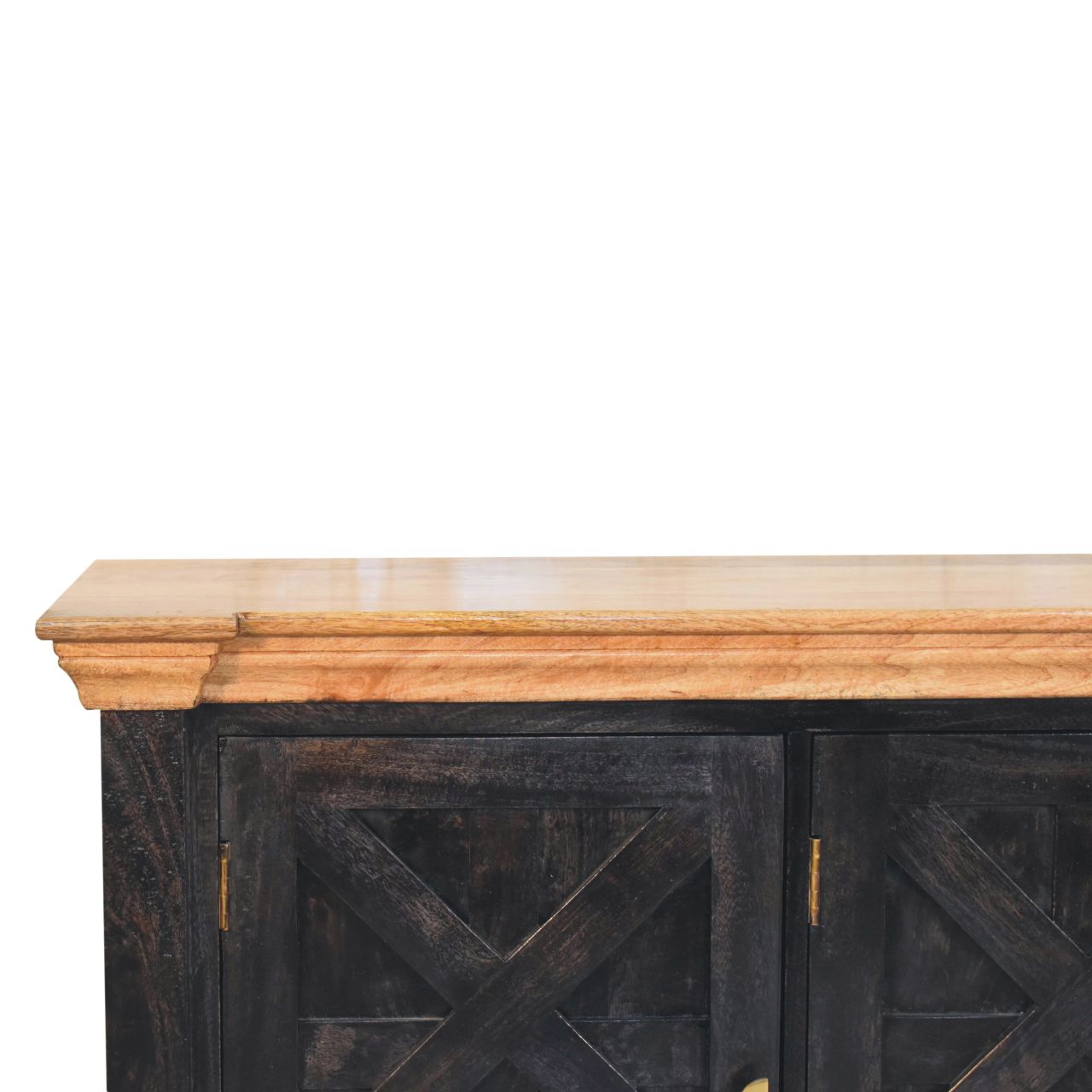 Solid Wood Regal Rustic Sideboard - 6 Compartments
