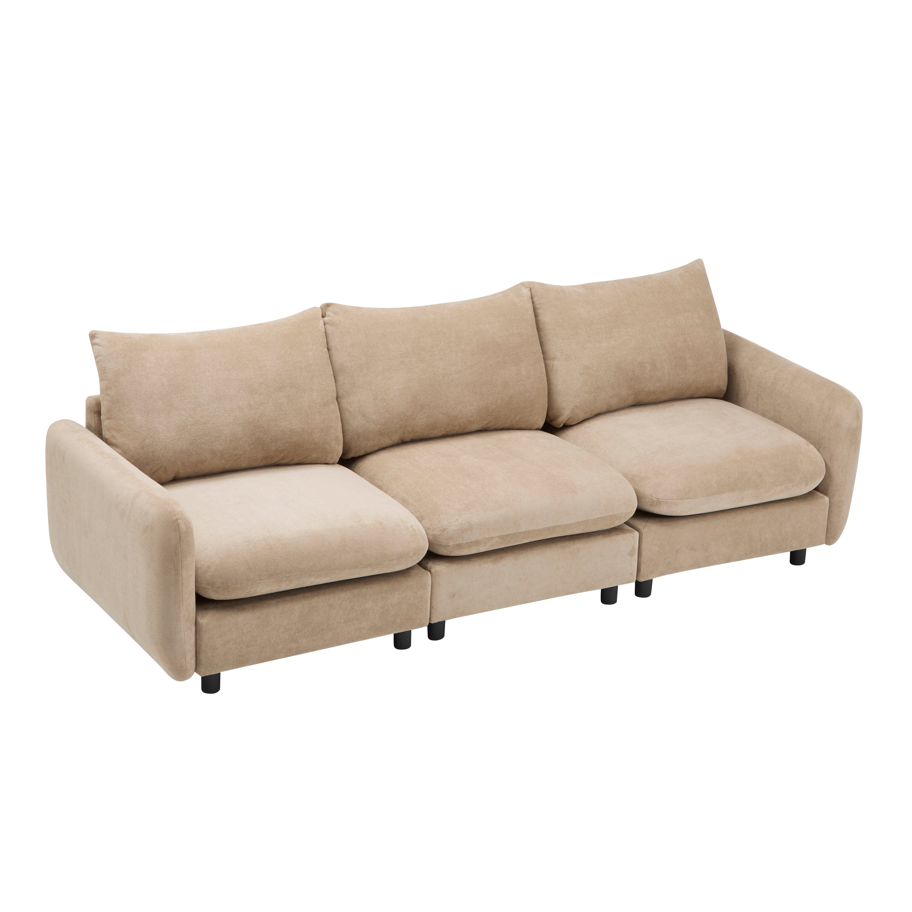 99 in. 3-Piece Modular Free Combination Sectional Velvet Sofa Couch, NOMAD
