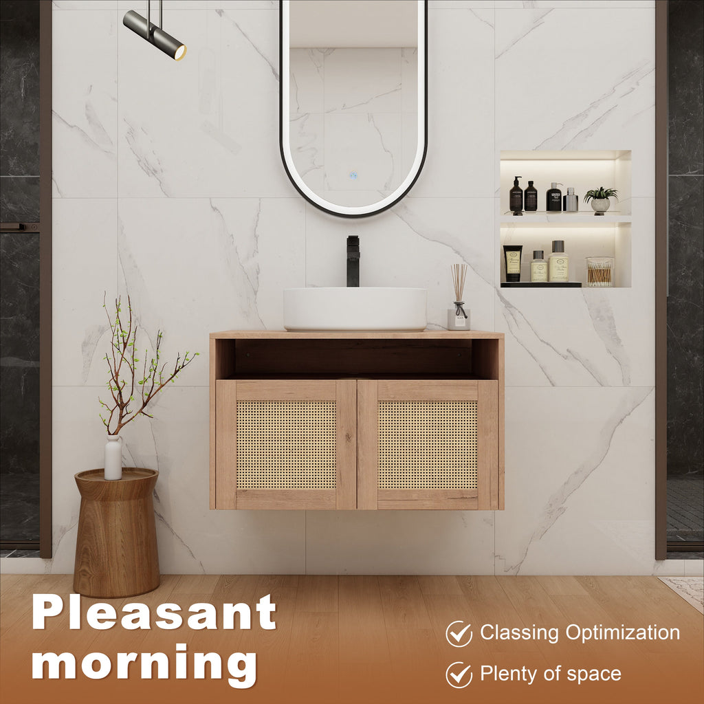 30" Bathroom Vanity with Ceramic Art Sink
