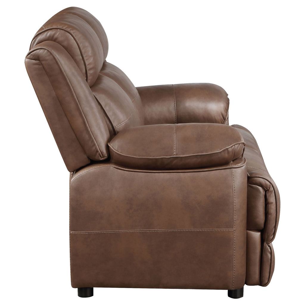Worthington - Padded Arm Loveseat - Dark Brown