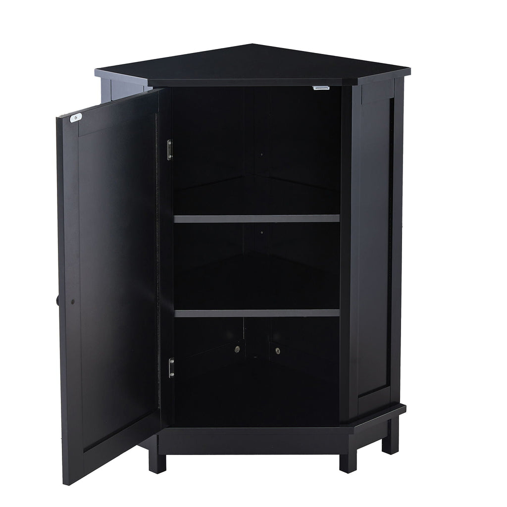 Bathroom Cabinet Triangle Corner Storage Cabinet With Adjustable Shelf Modern Style