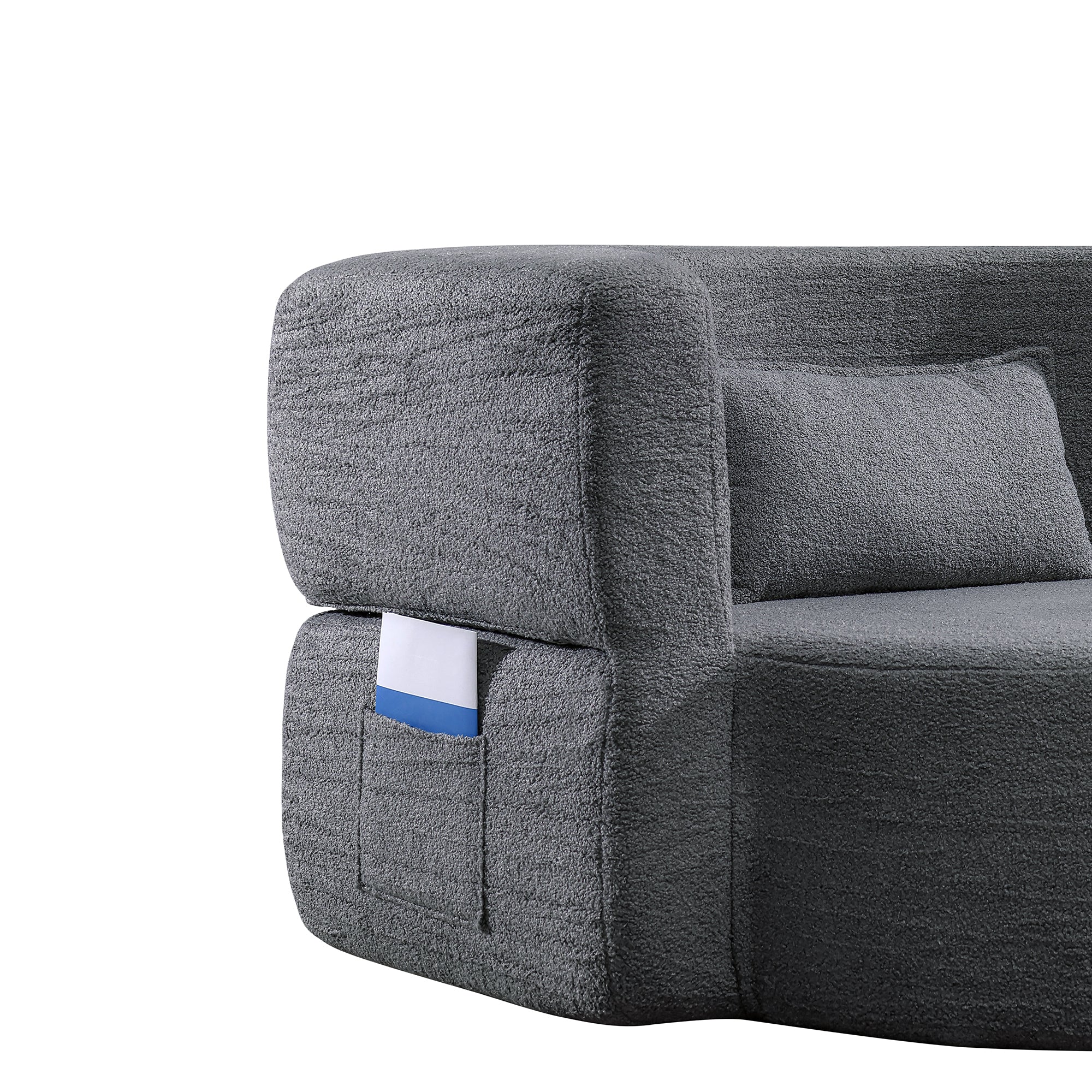 Folding Sofa Bed - Convertible Teddy Bear Fabric Sleeper