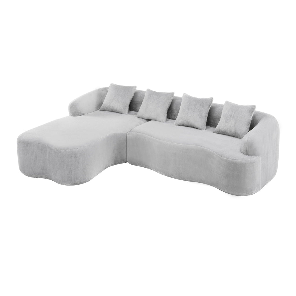 Modular L-Shape Sectional Sofa With Curved Chaise