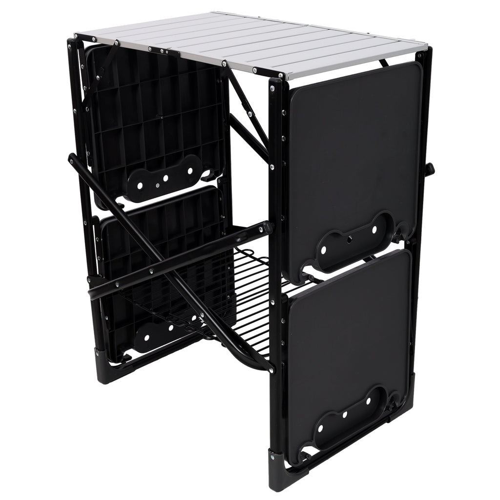 Folding Camping Kitchen Table - Portable Outdoor Cooking Station