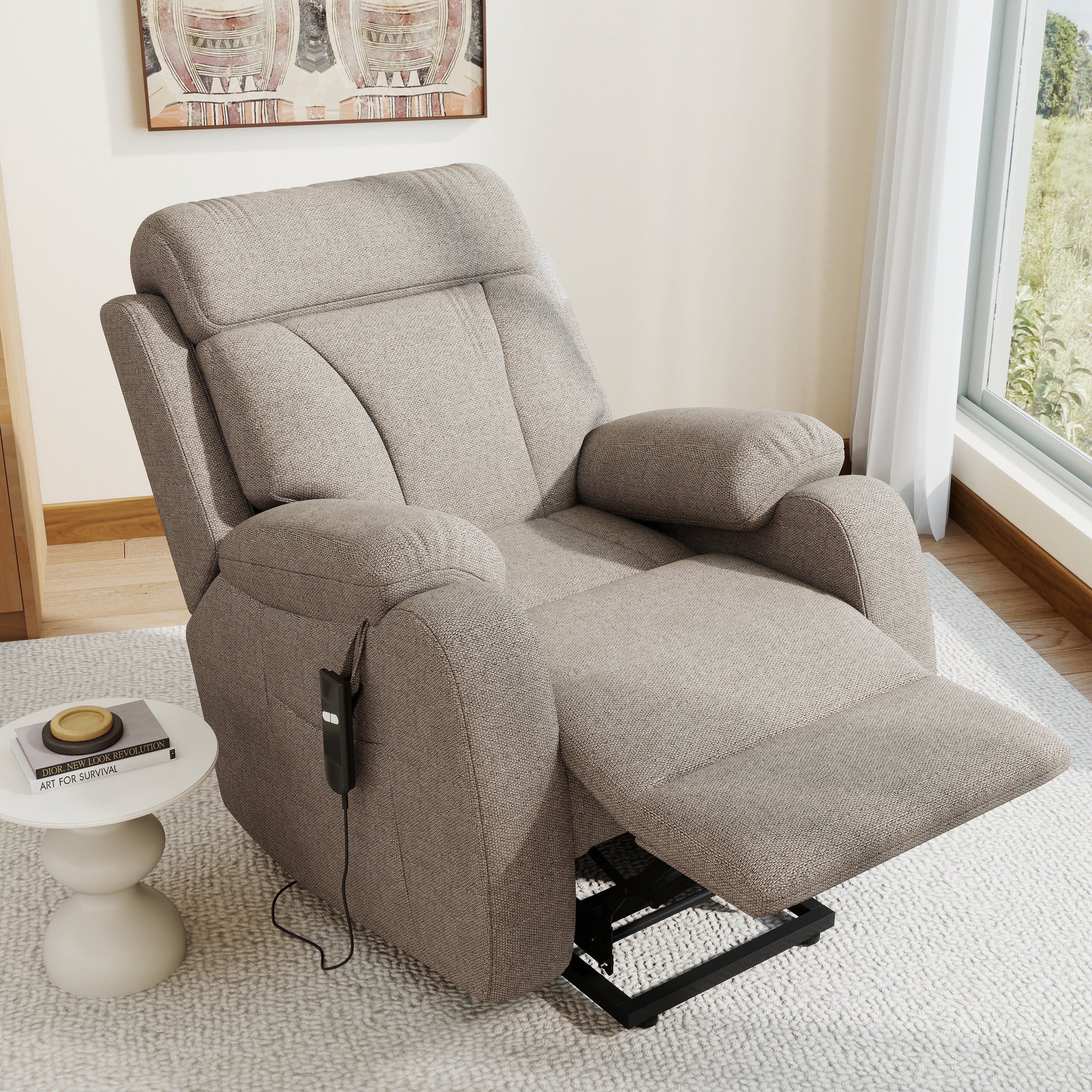 Power Lift Recliner for Elderly - Adjustable Velvet Chair