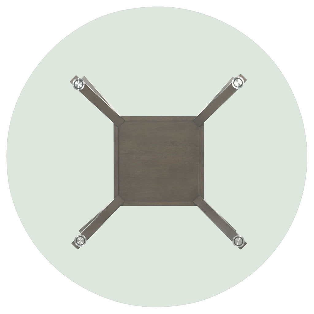 Flynn - Round Glass Top Dining Table - Brown
