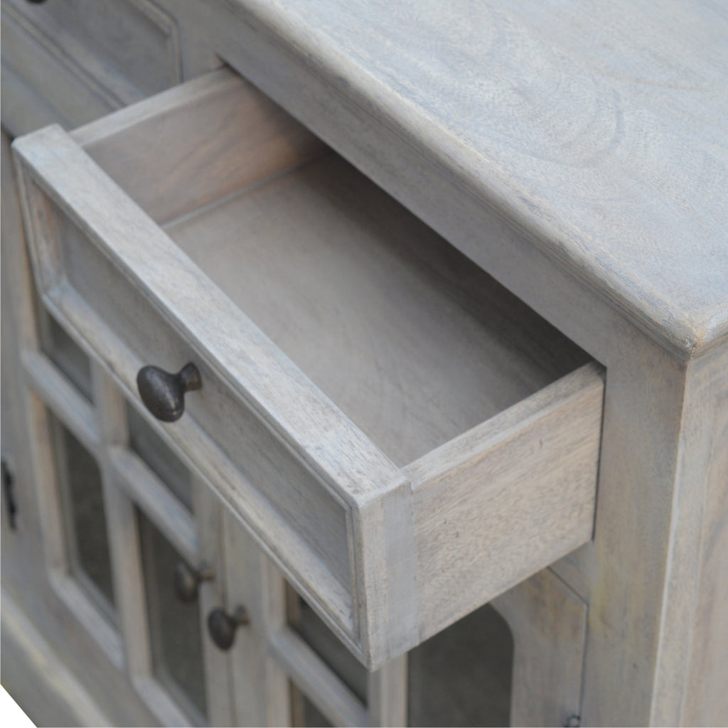 Solid Wood Stone Acid Wash Glazed Sideboard
