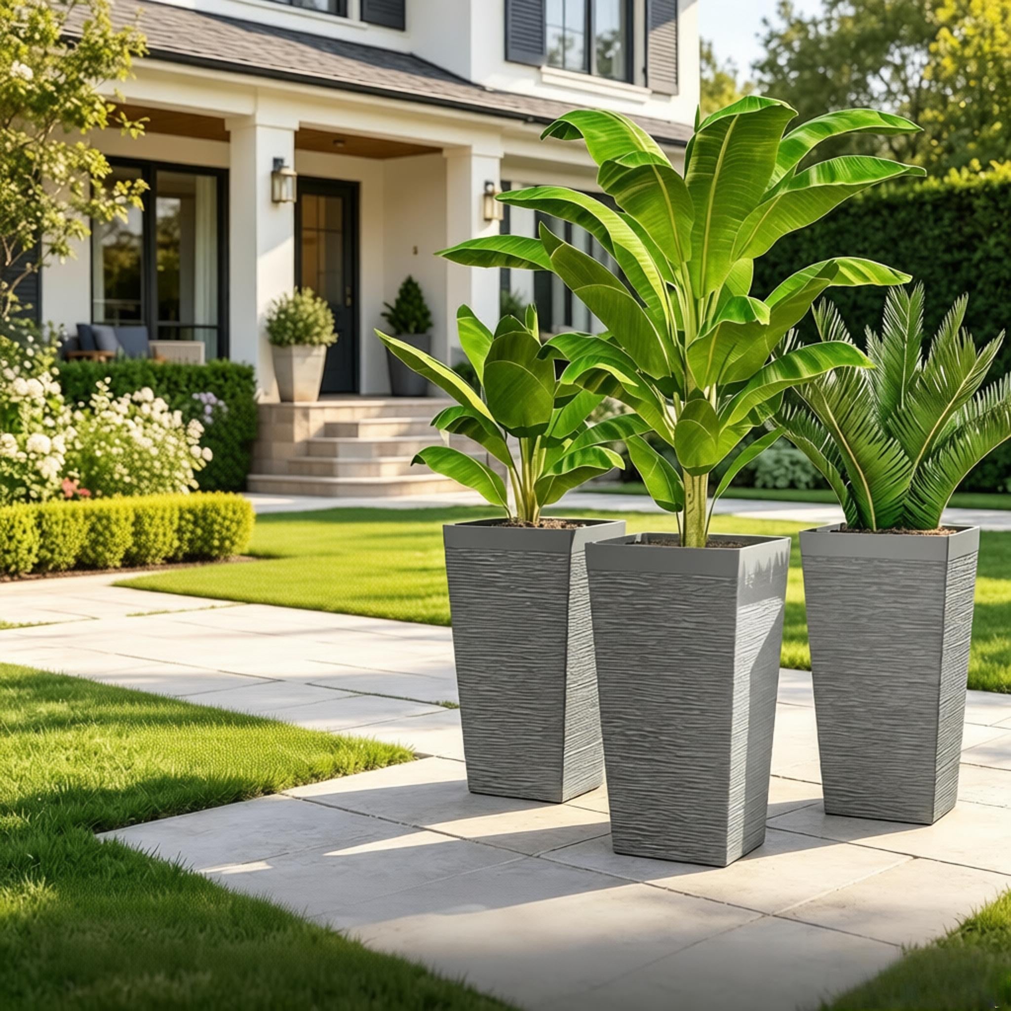 Stackable Design Tapered Planters - 3 Piece Set
